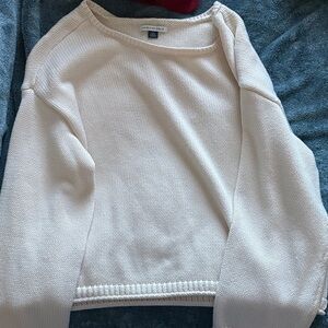 American Eagle Outfitters Cream Crew Neck Sweater